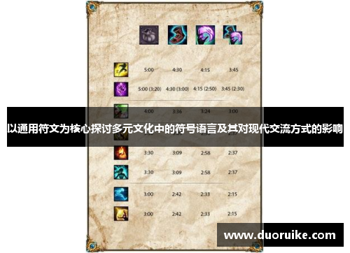 以通用符文为核心探讨多元文化中的符号语言及其对现代交流方式的影响